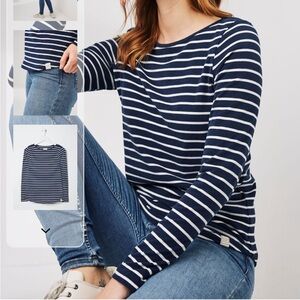 Fat Face NWT Women’s Long Sleeve Shirt Organic Cotton Striped size 6